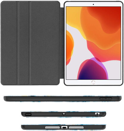 Supveco Case for Apple iPad 7 (10.2-inch, 2019 model, 7th Generation) - Premium Shockproof Case with Auto Sleep/Wake Feature (Blue Quicksand)