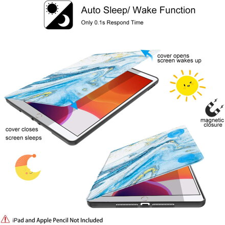 Supveco Case for Apple iPad 7 (10.2-inch, 2019 model, 7th Generation) - Premium Shockproof Case with Auto Sleep/Wake Feature (Blue Quicksand)