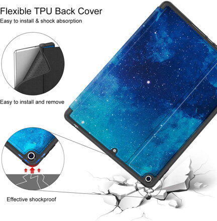 Supveco Case for Apple iPad 7 (10.2-inch, 2019 model, 7th Generation) - Premium Shockproof Case with Auto Sleep/Wake Feature (Blue Starry Sky)