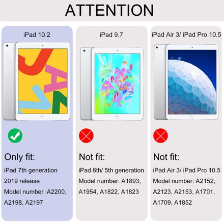 Supveco Case for Apple iPad 7 (10.2-inch, 2019 model, 7th Generation) - Premium Shockproof Case with Auto Sleep/Wake Feature (Blue Starry Sky)