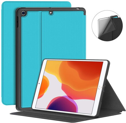 Supveco Case for Apple iPad 7 (10.2-inch, 2019 model, 7th Generation) with Pencil Holder - Premium Shockproof Case with Auto Sleep/Wake Feature (Blue)