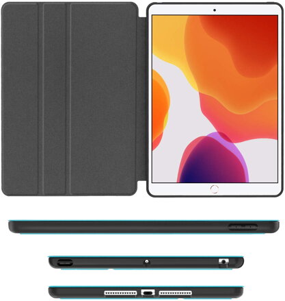 Supveco Case for Apple iPad 7 (10.2-inch, 2019 model, 7th Generation) with Pencil Holder - Premium Shockproof Case with Auto Sleep/Wake Feature (Blue)