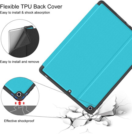 Supveco Case for Apple iPad 7 (10.2-inch, 2019 model, 7th Generation) with Pencil Holder - Premium Shockproof Case with Auto Sleep/Wake Feature (Blue)
