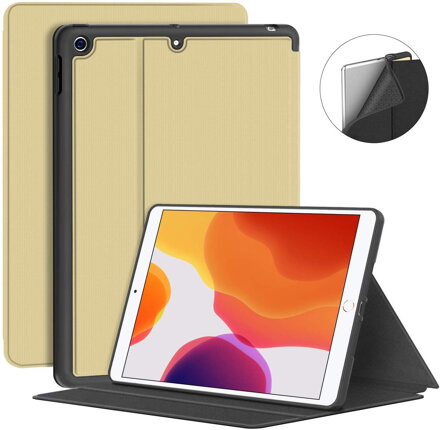 Supveco Case for Apple iPad 7 (10.2-inch, 2019 model, 7th Generation) - Premium Shockproof Case with Auto Sleep/Wake Feature (Champagne Gold)