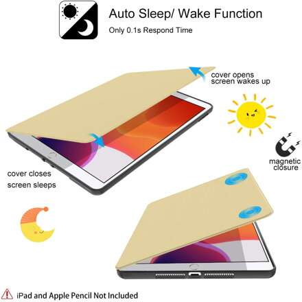 Supveco Case for Apple iPad 7 (10.2-inch, 2019 model, 7th Generation) - Premium Shockproof Case with Auto Sleep/Wake Feature (Champagne Gold)