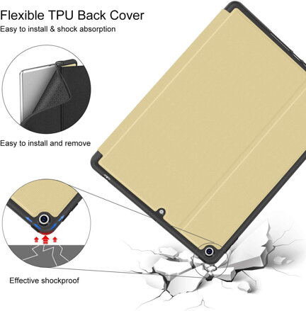 Supveco Case for Apple iPad 7 (10.2-inch, 2019 model, 7th Generation) - Premium Shockproof Case with Auto Sleep/Wake Feature (Champagne Gold)