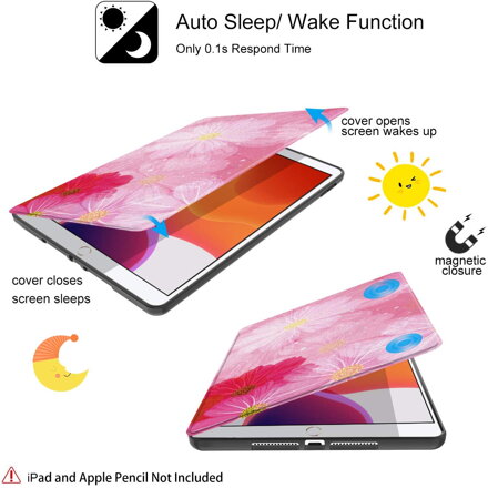 Supveco Case for Apple iPad 7 (10.2-inch, 2019 model, 7th Generation) - Premium Shockproof Case with Auto Sleep/Wake Feature (Coreopsis)