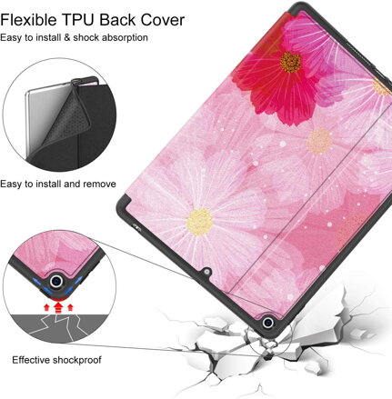 Supveco Case for Apple iPad 7 (10.2-inch, 2019 model, 7th Generation) - Premium Shockproof Case with Auto Sleep/Wake Feature (Coreopsis)