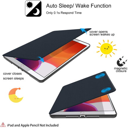 Supveco Case for Apple iPad 7 (10.2-inch, 2019 model, 7th Generation) - Premium Shockproof Case with Auto Sleep/Wake Feature (Dark Blue)