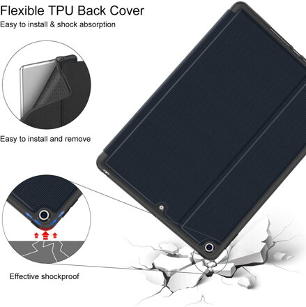 Supveco Case for Apple iPad 7 (10.2-inch, 2019 model, 7th Generation) - Premium Shockproof Case with Auto Sleep/Wake Feature (Dark Blue)