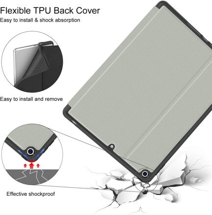 Supveco Case for Apple iPad 7 (10.2-inch, 2019 model, 7th Generation) - Premium Shockproof Case with Auto Sleep/Wake Feature (Gray)