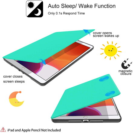 Supveco Case for Apple iPad 7 (10.2-inch, 2019 model, 7th Generation) - Premium Shockproof Case with Auto Sleep/Wake Feature (Green)