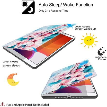 Supveco Case for Apple iPad 7 (10.2-inch, 2019 model, 7th Generation) - Premium Shockproof Case with Auto Sleep/Wake Feature (Peach Blossom)