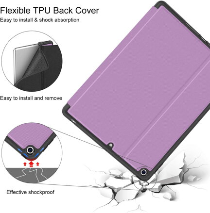 Supveco Case for Apple iPad 7 (10.2-inch, 2019 model, 7th Generation) - Premium Shockproof Case with Auto Sleep/Wake Feature (Purple)