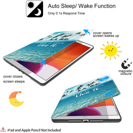Supveco Case for Apple iPad 7 (10.2-inch, 2019 model, 7th Generation) - Premium Shockproof Case with Auto Sleep/Wake Feature (Summer Beach)