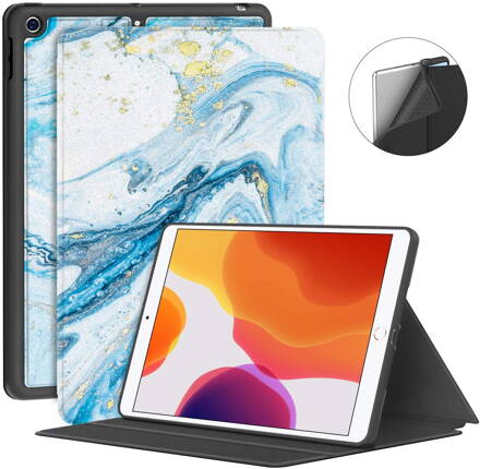 Supveco Case for Apple iPad 7 (10.2-inch, 2019 model, 7th Generation) - Premium Shockproof Case with Auto Sleep/Wake Feature (Blue Quicksand)