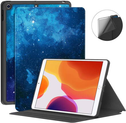 Supveco Case for Apple iPad 7 (10.2-inch, 2019 model, 7th Generation) - Premium Shockproof Case with Auto Sleep/Wake Feature (Blue Starry Sky)
