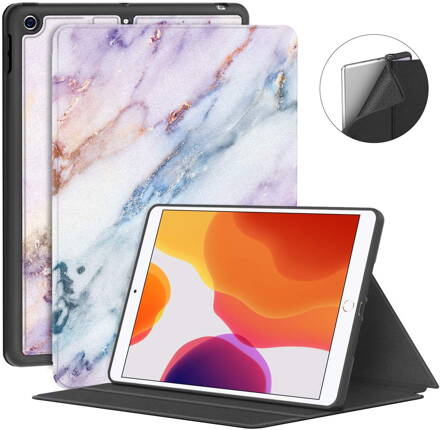 Supveco Case for Apple iPad 7 (10.2-inch, 2019 model, 7th Generation) - Premium Shockproof Case with Auto Sleep/Wake Feature (Purple Marble)