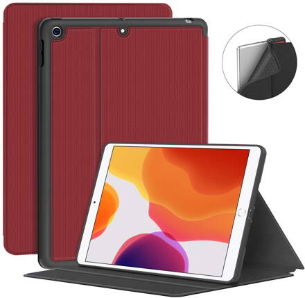 Supveco Case for Apple iPad 7 (10.2-inch, 2019 model, 7th Generation) - Premium Shockproof Case with Auto Sleep/Wake Feature (Rose Red)