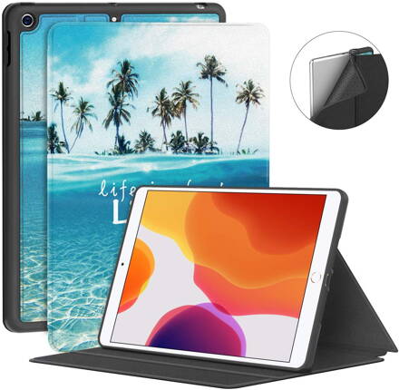 Supveco Case for Apple iPad 7 (10.2-inch, 2019 model, 7th Generation) - Premium Shockproof Case with Auto Sleep/Wake Feature (Summer Beach)