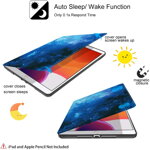 Supveco Case for Apple iPad 7 (10.2-inch, 2019 model, 7th Generation) - Premium Shockproof Case with Auto Sleep/Wake Feature (Blue Starry Sky)